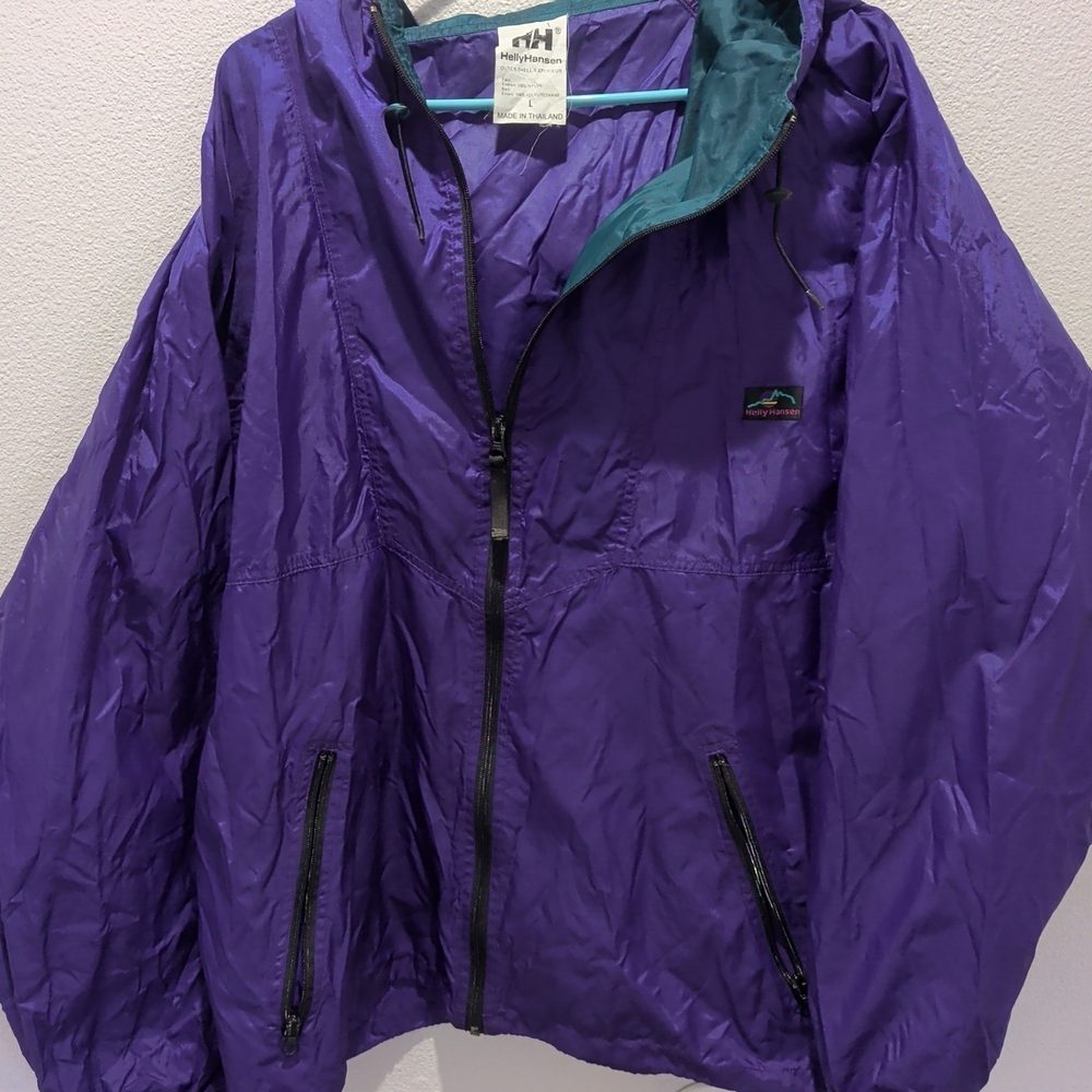 Vintage 90's Helly Hansen Vibrant Purple Windbreaker Jacket Size L - Picture 3 of 7
